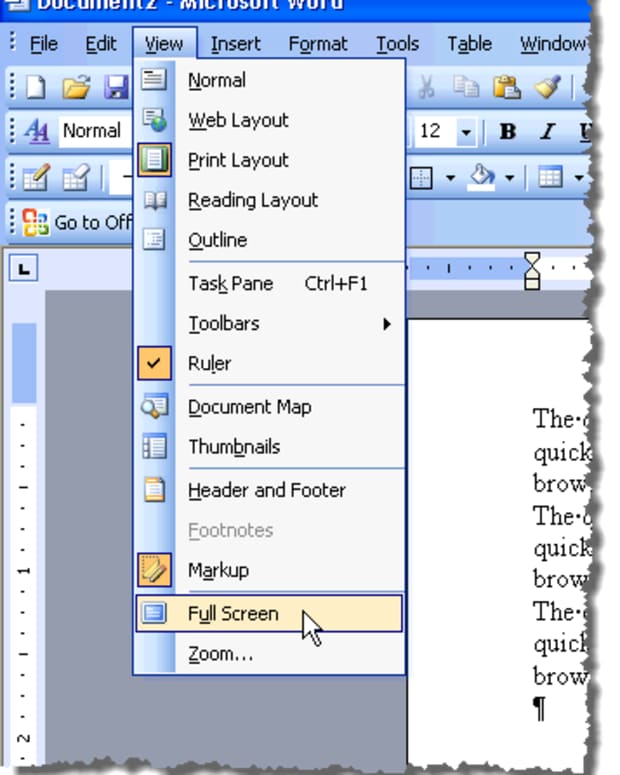 using-the-view-menu-in-microsoft-office-word-2003