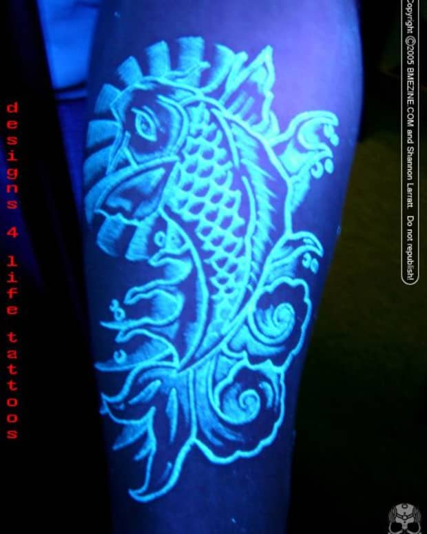 white ink tattoos black light