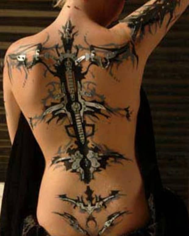back piercing and tattoo