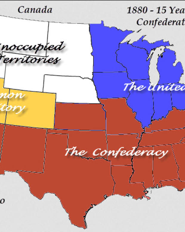 Map of the United States if the South had won the Civil War