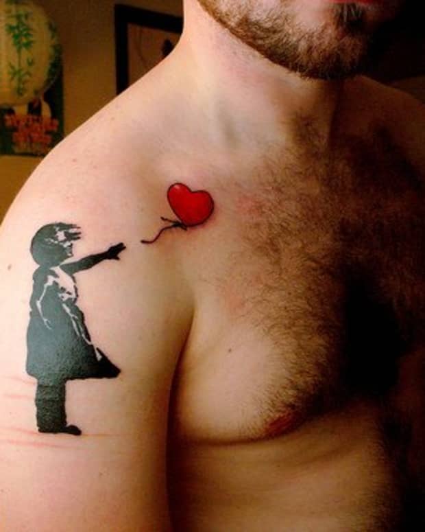 The stenciled images of graffiti artist Banksy make for great tattoo work