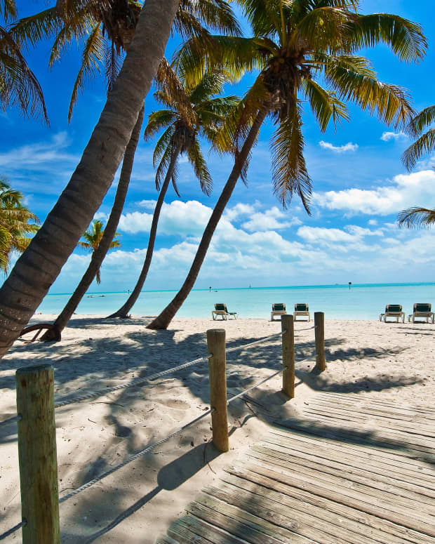 Footbridge to a beach in the Florida Keys