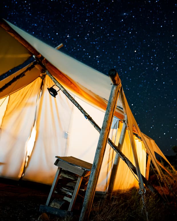 Glamping tent in southern Utah