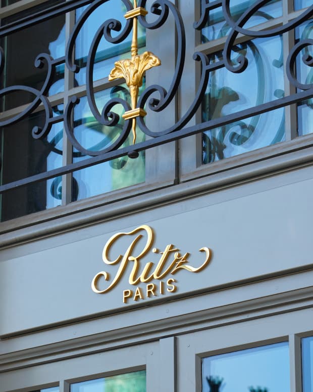 Sign for the Ritz Paris hotel in Paris France