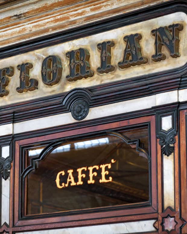 The sign for the Caffe Florian in Venice, Italy