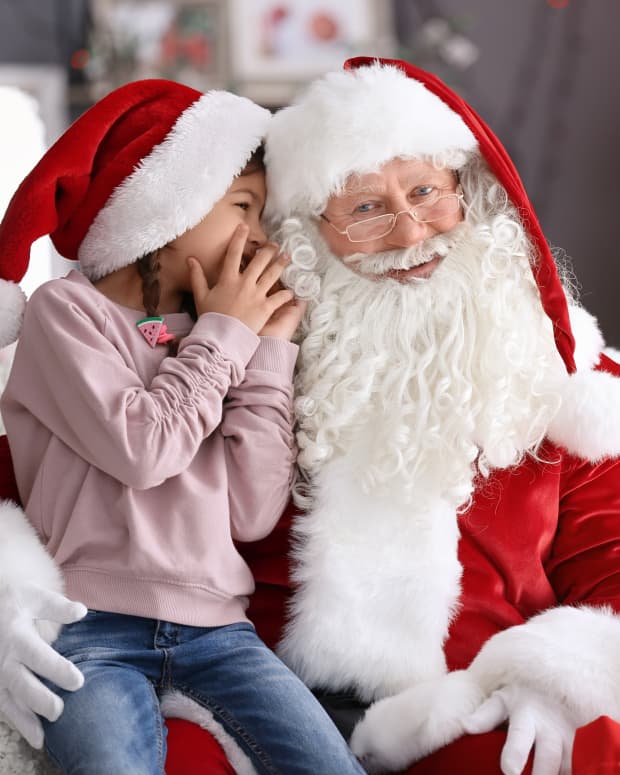 santa claus and little girl