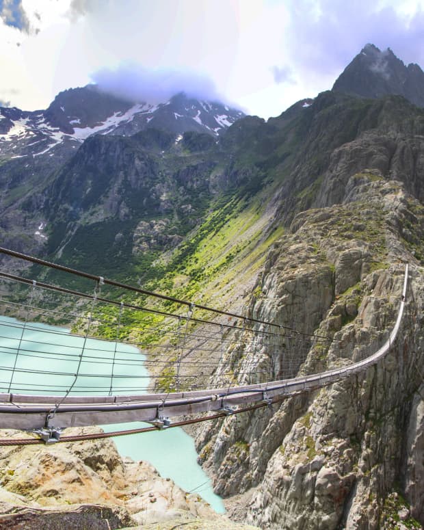 Trift Bridge over the Trift Glacier, Switzerland