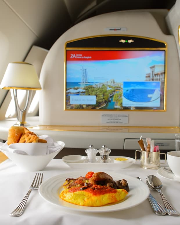 First-class suite on a Emirates flight