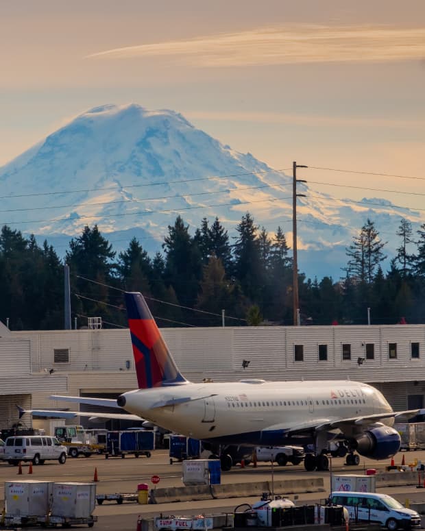 Sea-Tac Airport with Mt. Rainier in the background