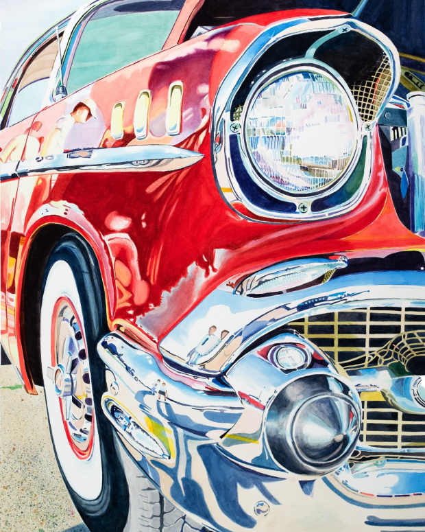 Painting Pictures Of Vintage Cars In Watercolor Feltmagnet Crafts