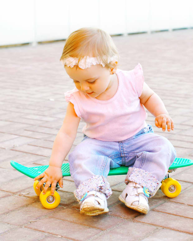 baby on a skateboard