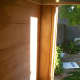 Paneling on one side of the door.