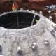 A biodigester dome under construction