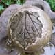 Leaf Embossed Ball on Hypertufa Tray