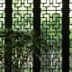 This is a traditional window pattern with bamboo in the background.