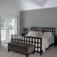 I love the gray accent wall in this master bedroom. Photo is courtesy of http://www.flickr.com/photos/christinel