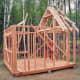Once all the trusses are up and ready, slide them across and nail into place.