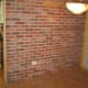 Brick veneer before mortaring.
