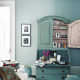 Teal cabinet hutch