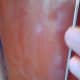 Soap scum on shower door...