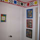 Easy stencils: Lego border wall mural.