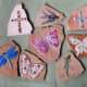 mosaic cross, bird, dragonfly, butterfly, gecko garden stones