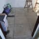 The floor after the shed had been gutted