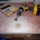1 inch diameter hole cut into each door.