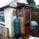 The old inner porch door recycled as new door for my garden tool shed