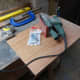 Cutting side panel to size to divide cupboard