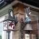 Exterior conservative lighting; and ornate functional cast iron bell.
