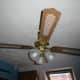 The new ceiling fan light with three 9 watt LED bulbs, giving the equivalent light output as 180 watts from the old tungsten lightbulbs (3 x 60 watt bulbs).