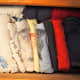 Shirts in drawer, folded Mari Kondo style