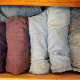 Shorts in drawer, rolled Navy sea bag style