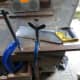 Using a tenon saw to cut the sides of the tenon joint.