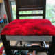 Test fitting the Axminster carpet square for fit.