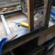 Test fitting the tenon and mortise joint, to make fine adjustments.