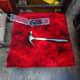 Fixing Axminster carpet to seat with hammer and carpet tacks, as base layer of the seat’s padding.