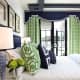 White, Green, and Navy Blue Bedroom