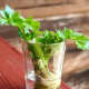 Place the base of celery stalk in water to sprout more celery sticks.