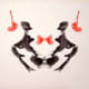 One card from the Rorschach inkblot test. What do you see here?