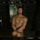 Skyrim Player Character after body model mods have been installed.