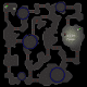 The locations of Minotaurs in the first level of the Stronghold of Security.