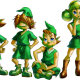 The Kokiri children; featuring "leader" Mido at the center