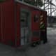 This is the hotdog stand you can either take cover IN or BEHIND.