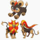 Litleo and Pyroar (both genders)