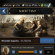 Check the resource cost at the bottom of the screen to heal soldiers before equipping Whent gear and the Thorned Lariat trinket.