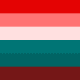 The same flag as seen by someone with tritanopia.