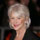 Helen Mirren with softly controlled bob, long full bangs. Helen Mirren's free spirit look in a longer length bob