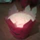 This is a Christmas mint cupcake bath bomb that I made using the recipe below. 